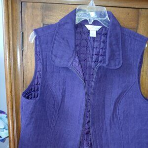 Christopher & Banks size XL purple quilted vest